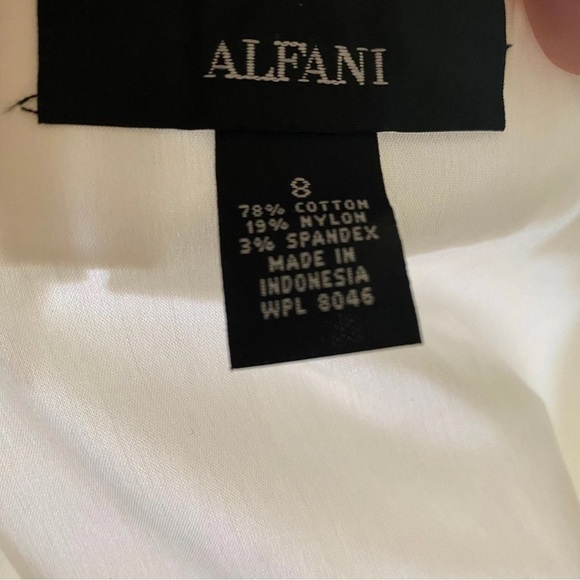 NWT Alfani Cotton Stretch Sleeveless Blouse White Accordion Ruffle Neck Sailor - Picture 7 of 7